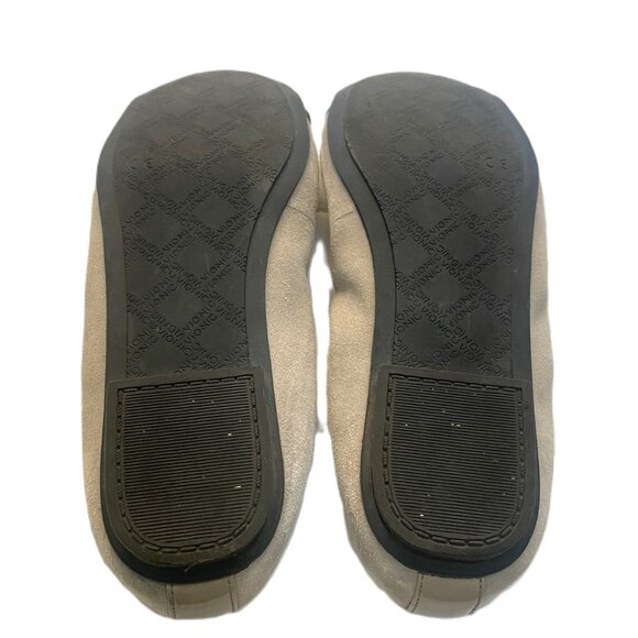 Vionic Neva Patent Leather Suede Ballet Flats Buckle Taupe | Size 6 - Women's - Picture 5 of 7